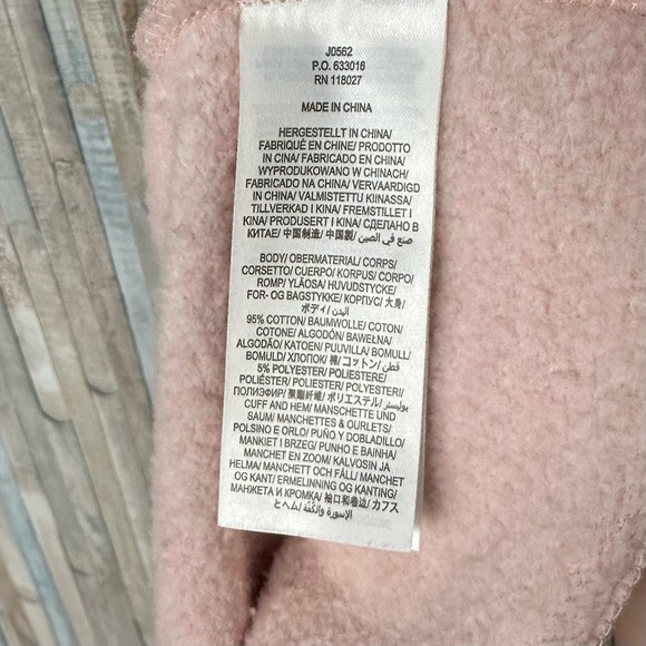 Boden XL Pink Gold Foil Striped Crew Neck Printed Cotton Sweatshirt Pullover Top - Picture 8 of 13